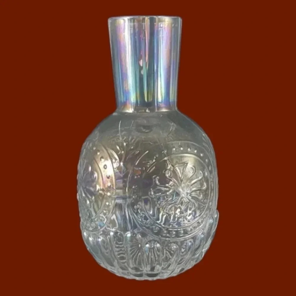 Iridiscent crystal water carafe bedsisde